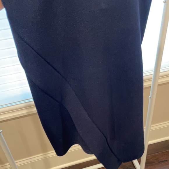 Navy mini asymmetrical high neck dress - Picture 2 of 5